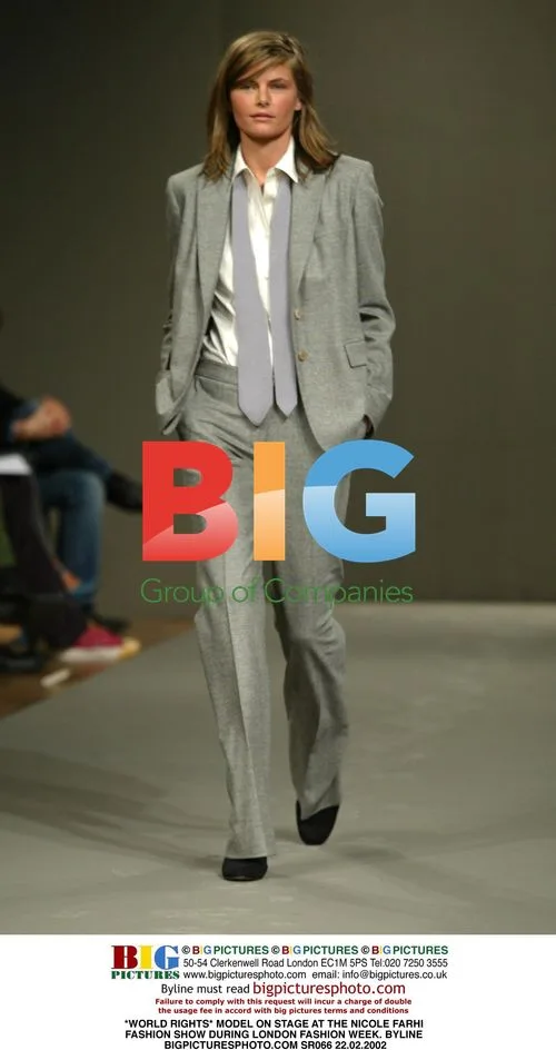 Model on stage at Nicole Farhi fashion show
