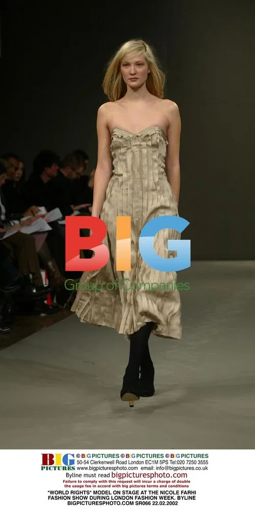 Model on stage at Nicole Farhi fashion show