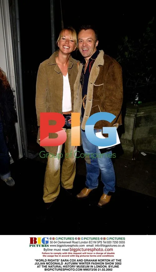 Sara Cox and Graham Norton at Julian McDonald AW Show 2002