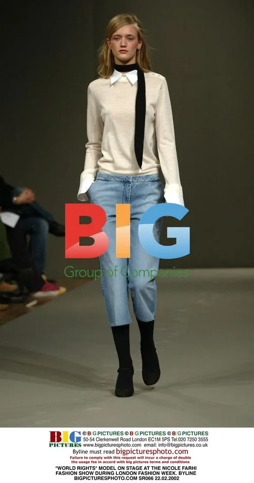 Model on stage at Nicole Farhi fashion show