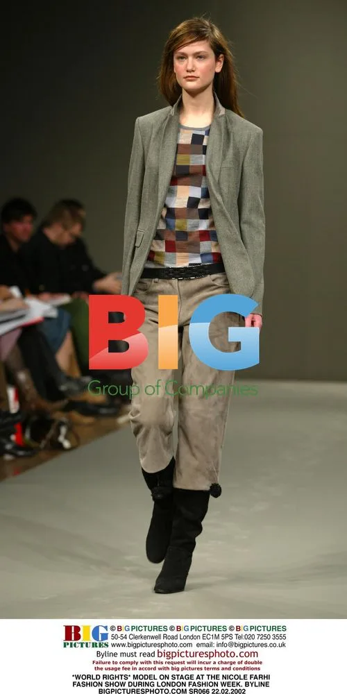 Model on stage at Nicole Farhi fashion show