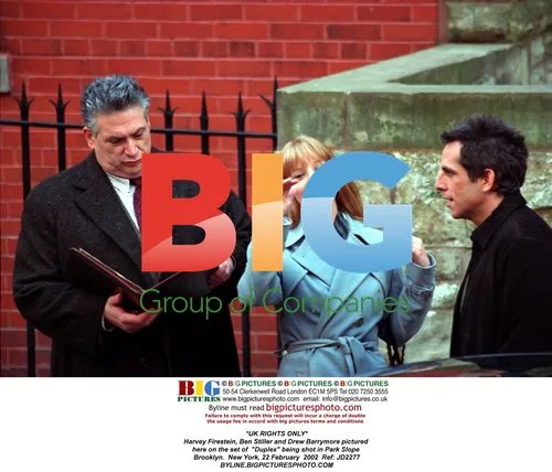 Harvey Firestein, Ben Stiller, Drew Barrymore on Duplex set