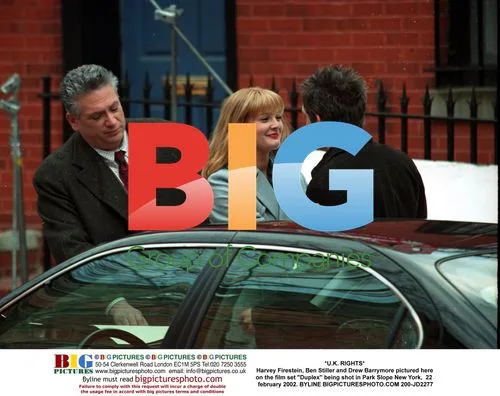 Drew Barrymore, Harvey Firestein, and Ben Stiller on "Duplex" set