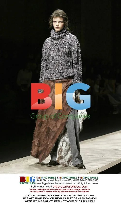Model on stage at Biagiotti Roma fashion show