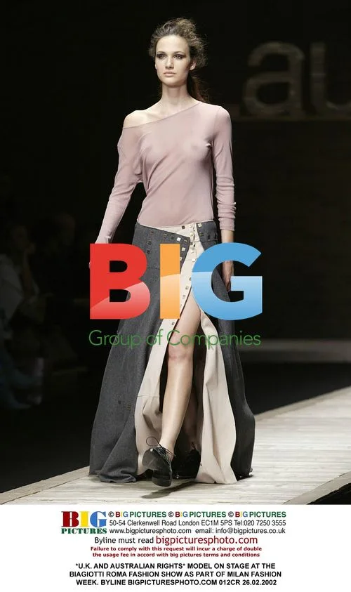 Model on stage at Biagiotti Roma fashion show