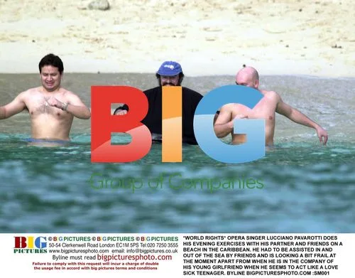 Lucciano Pavarotti Exercises with Friends on Caribbean Beach