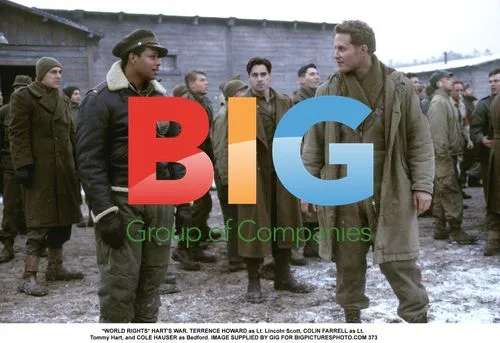 HART'S WAR film still with Terrence Howard, Colin Farrell, and Cole Hauser