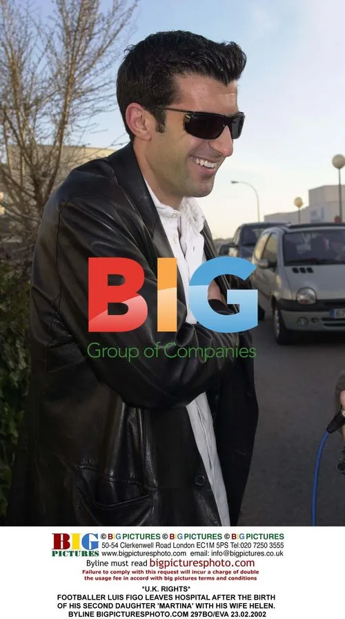 Footballer Luis Figo leaves hospital after daughter's birth