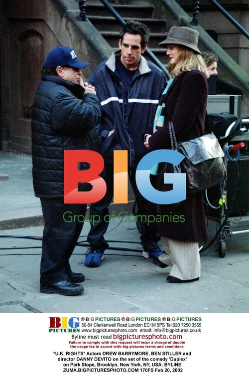Drew Barrymore, Ben Stiller on set of 'Duplex'