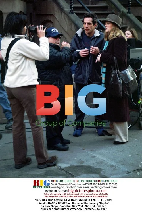 Drew Barrymore, Ben Stiller, and Danny DeVito on 'Duplex' set