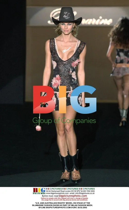 Model on stage at Blumarine Fashion Show