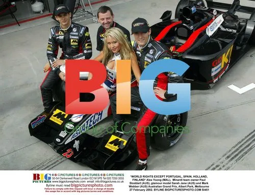 Alex Yoong, Paul Stoddart, Sarah Jane and Mark Webber at Australian GP