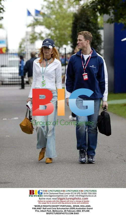 Ralf and Cora Schumacher at Australian Grand Prix
