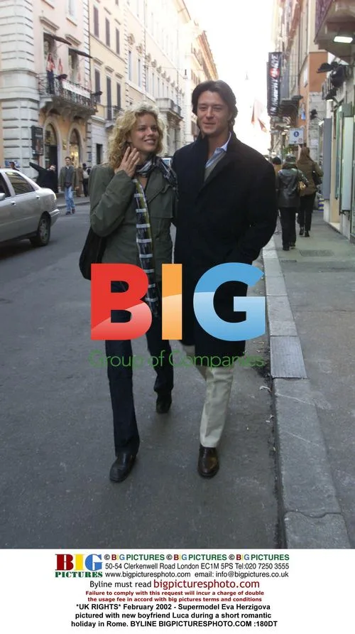 Eva Herzigova with boyfriend Luca in Rome
