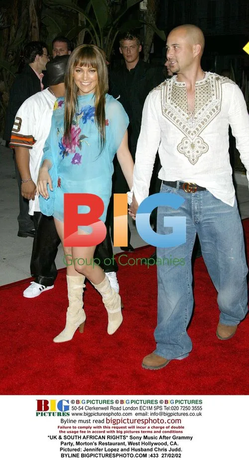 Jennifer Lopez and Husband Chris Judd at Sony Music Grammy Party