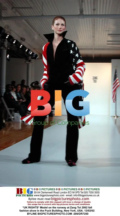 Model on runway at Zang Toi 2002 show
