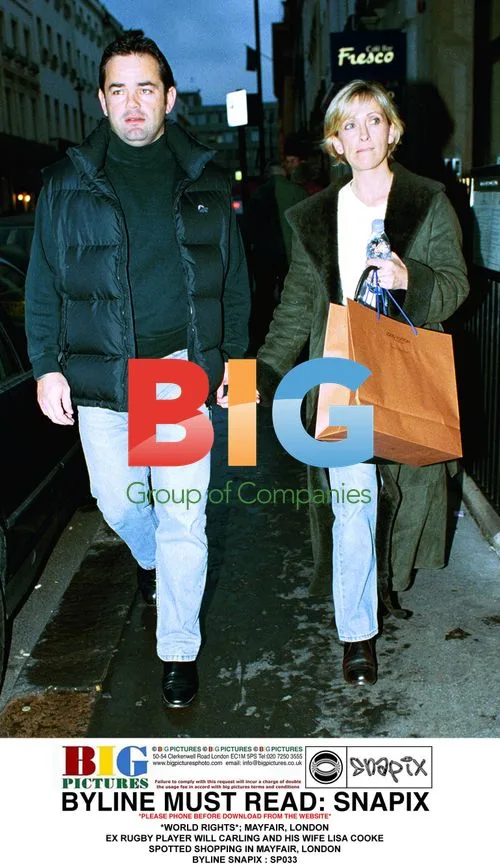 Will Carling and wife Lisa Cooke shopping in Mayfair