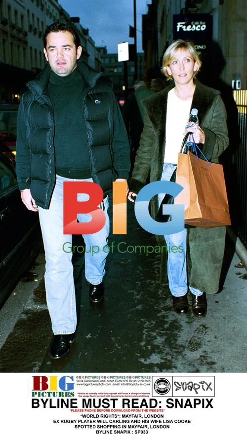 Will Carling and wife Lisa Cooke shopping in Mayfair