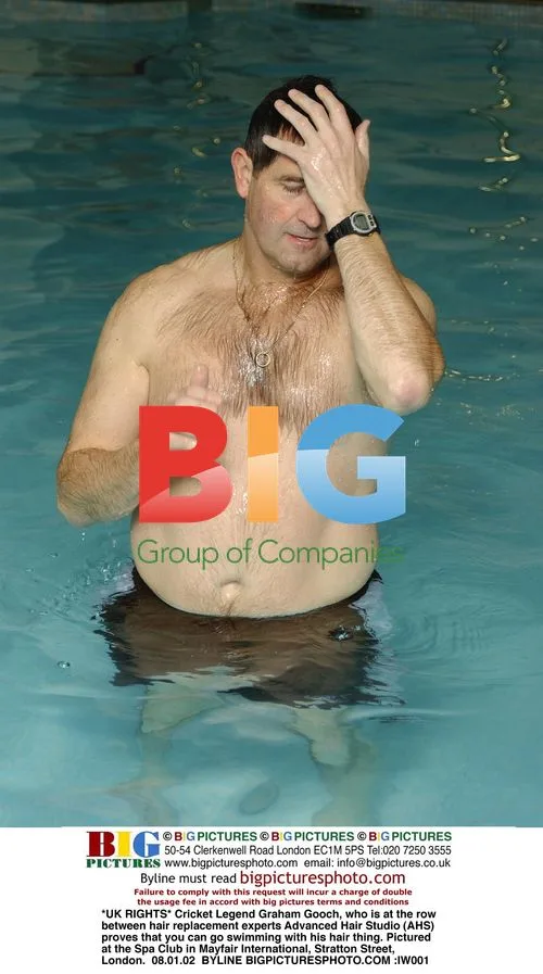 Cricket Legend Graham Gooch Swims with Hair Thing