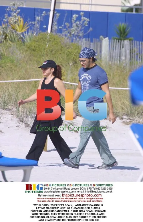 Gloria Estefan and Emillio on Miami Beach