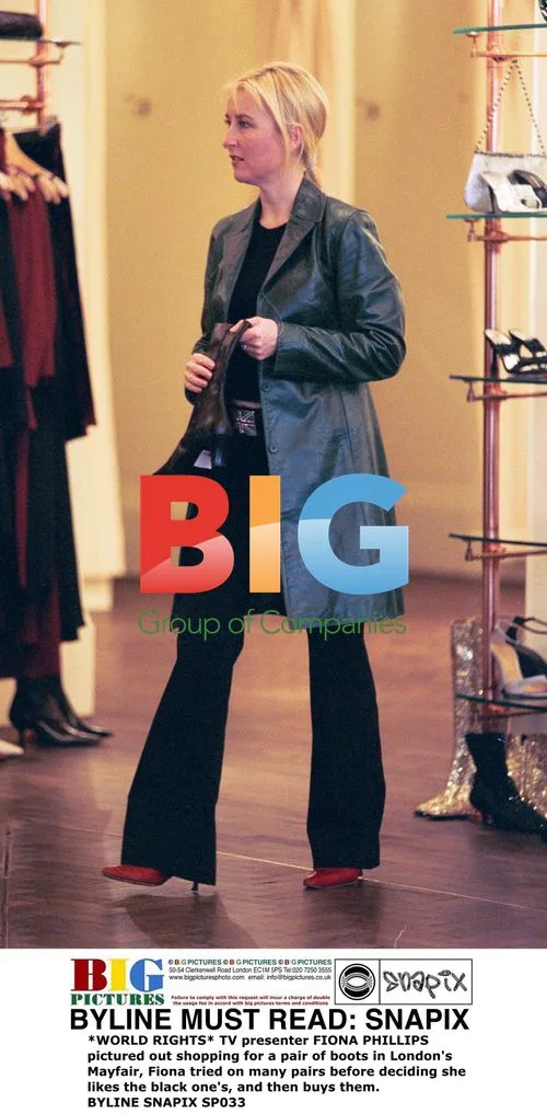 Fiona Phillips Shopping for Boots in Mayfair