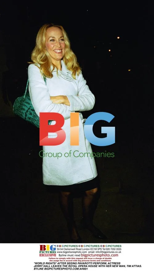 Jerry Hall leaves Royal Opera House with Tim Attias
