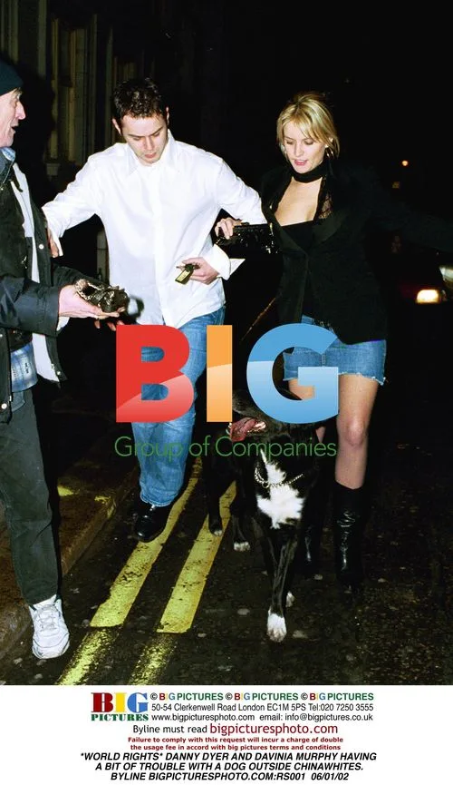 Danny Dyer and Davinia Murphy with Dog Outside Chinawhites