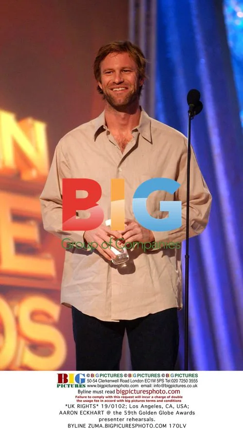 AARON ECKHART @ 59th Golden Globe Awards rehearsals