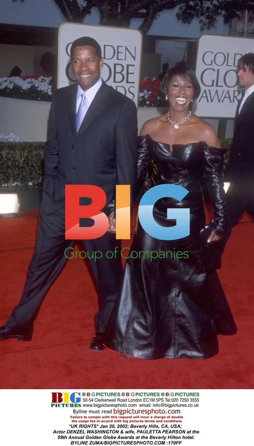 Denzel Washington & wife at Golden Globes