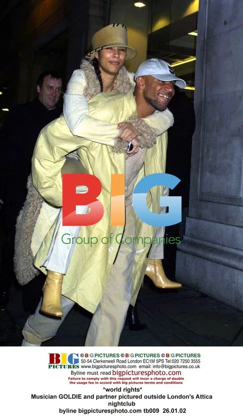 Musician GOLDIE outside Attica nightclub
