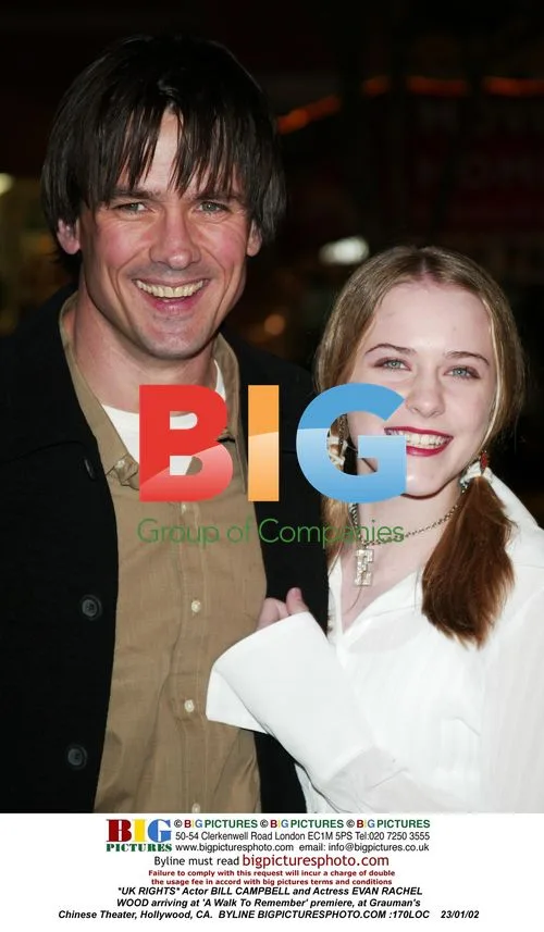 BILL CAMPBELL and EVAN RACHEL WOOD at 'A Walk To Remember' premiere