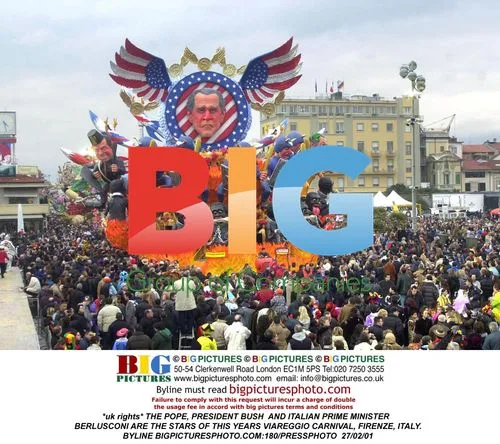 Pope, Bush, and Berlusconi at Viareggio Carnival