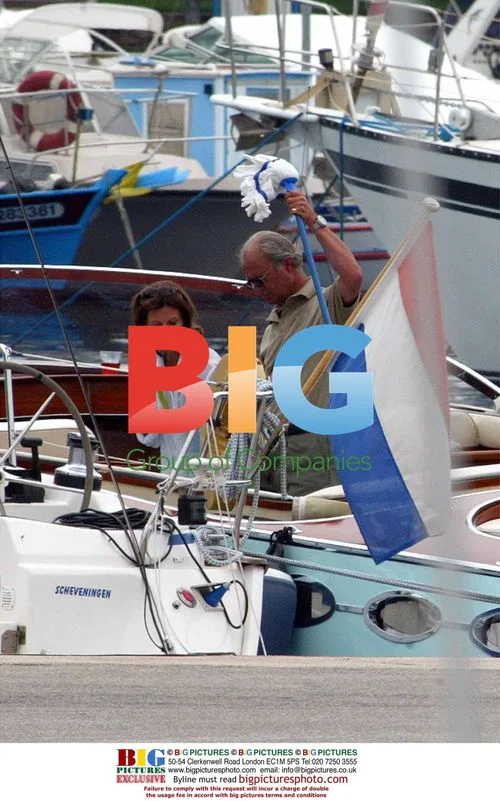 King Carl Gustaf and Queen Silvia on their boat