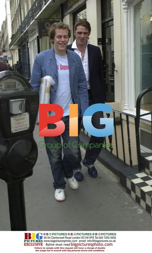 Tom Parker-Bowles and friend leaving restaurant