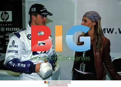 Ralf Schumacher talks to wife Cora at British GP