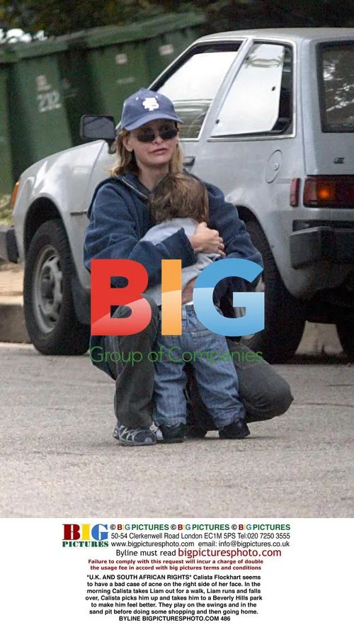 Calista Flockhart with son Liam at Beverly Hills park