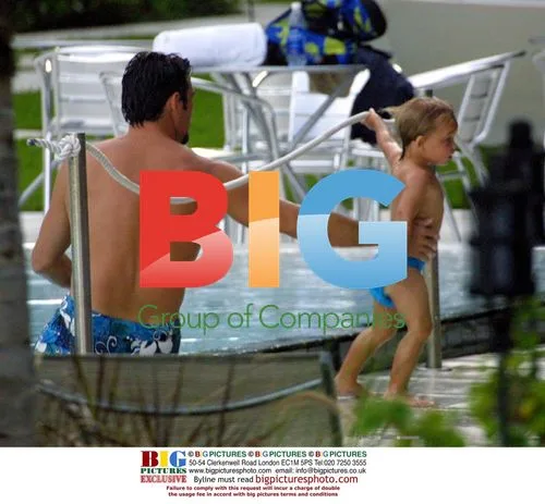 Dean Cain Plays with Son in Miami