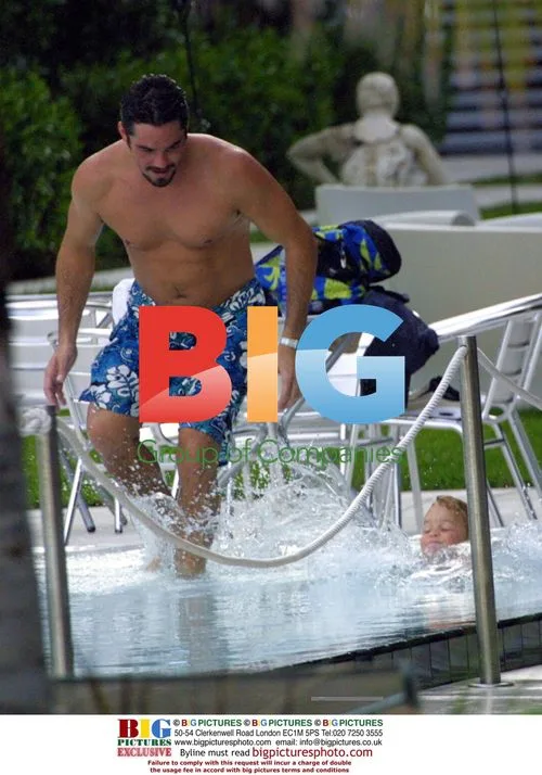 Dean Cain Plays with Son in Miami