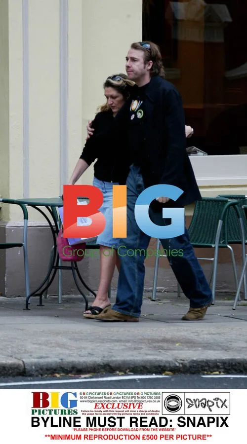 TV's 'Wossy' Ross with friend outside London cafe