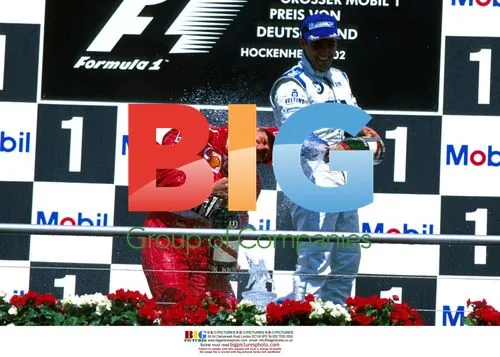 Montoya sprays Schumacher at 2002 German GP