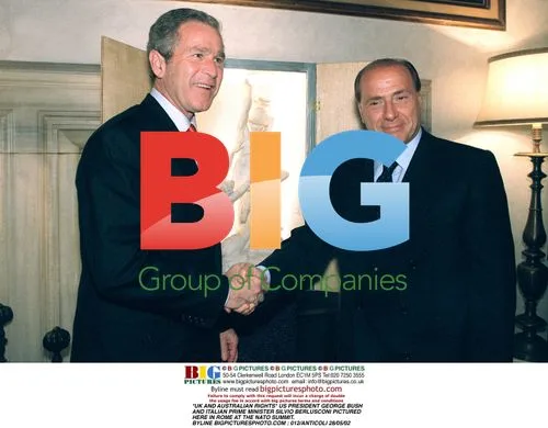 Bush and Berlusconi at NATO Summit in Rome