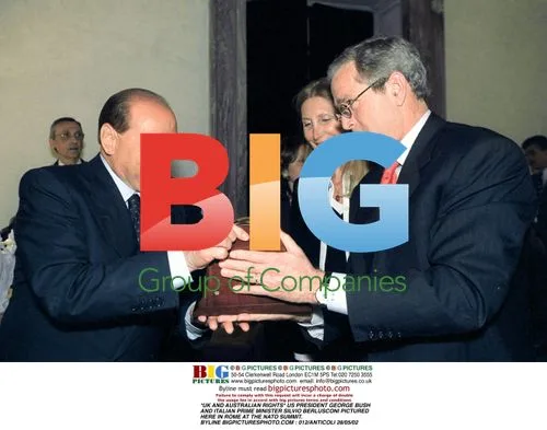 Bush and Berlusconi at NATO Summit in Rome