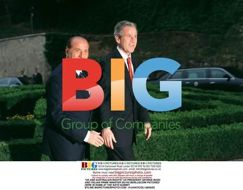 Bush and Berlusconi at NATO Summit in Rome