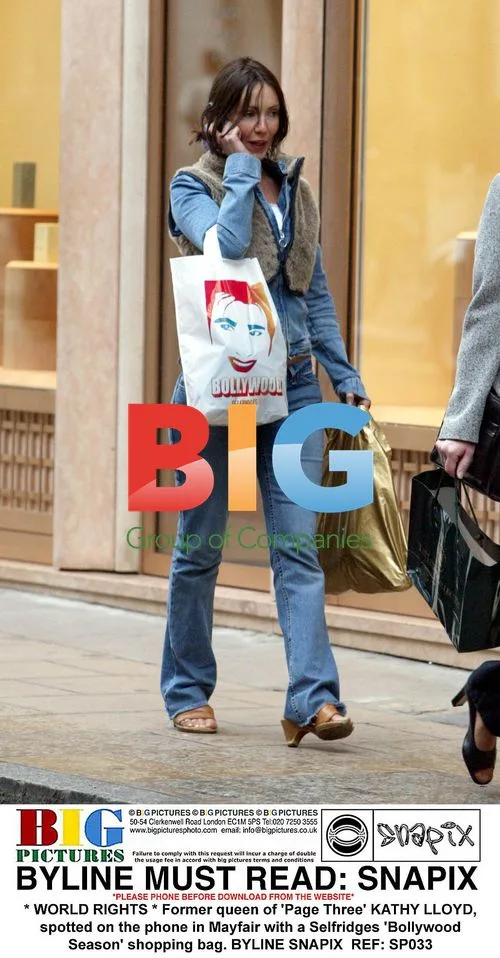 Former 'Page Three' Queen Kathy Lloyd Shopping in Mayfair