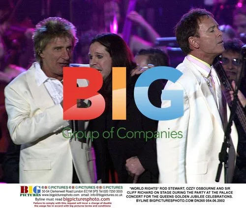 ROD STEWART, OZZY OSBOURNE AND SIR CLIFF RICHARD ON STAGE