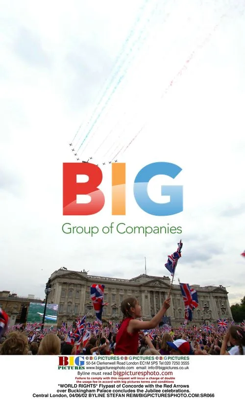 Concorde and Red Arrows over Buckingham Palace