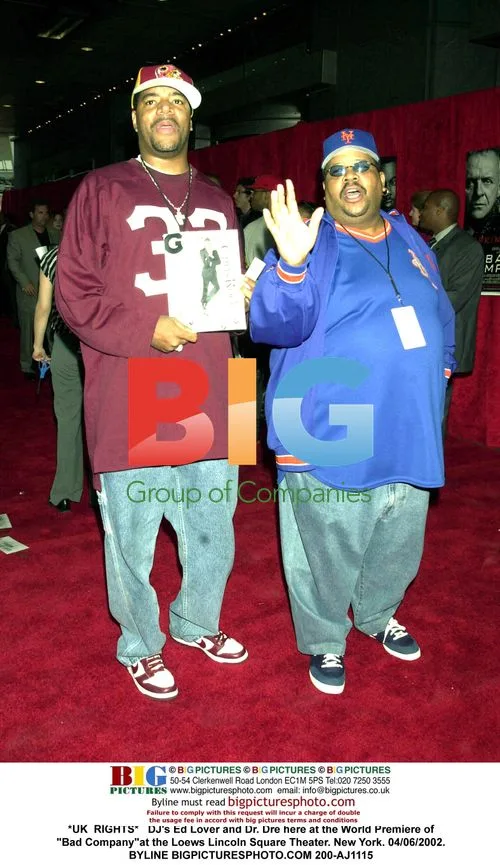 DJ Ed Lover and Dr. Dre at "Bad Company" premiere