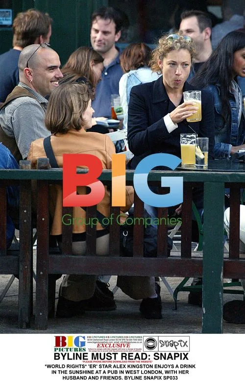 "ER" Star Alex Kingston Enjoys Drink at West London Pub