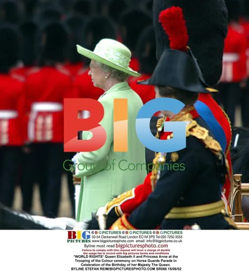 Queen Elizabeth II and Princess Anne at Trooping of the Colour