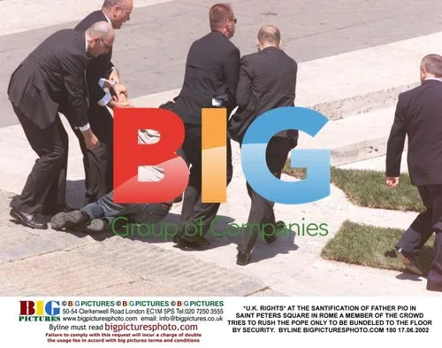 Security stops member of crowd rushing Pope